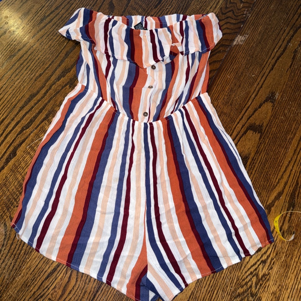 Rue 21 Strapless Stripe Romper